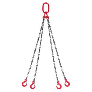 Ganci a 4 bracci con catena, passo 1/4 x 5 piedi, in acciaio legato G80 per impieghi gravosi, capacità 6600 libbre - Product Image 1