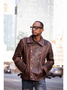 New Arrival Men's Ostrich Leather Bomber Jacket High Quality Canvas Eco-friendly Windproof Embossed Design <b>Maximize</b> Wear - Product Image 4