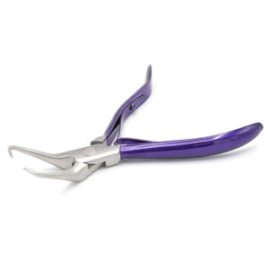 Alicates de precisión morados para extensiones de cabello y abalorios, herramienta profesional de peluquería premium para salones y uso doméstico - Product Image 2