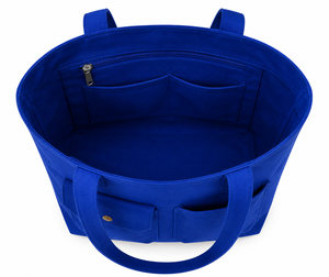 Sac fourre-tout en toile bleue avec poches avant pour le shopping et l'usage quotidien - Product Image 5