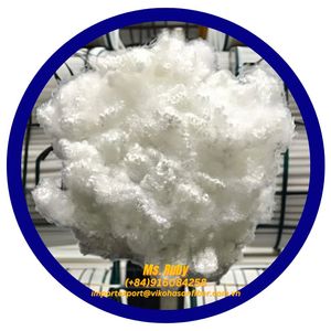 Fibres de polyester recyclé 100% blanches 4D HCS, certifiées GRS, fibres creuses conjuguées siliconées VIKOHASAN, ignifuges - Product Image 2