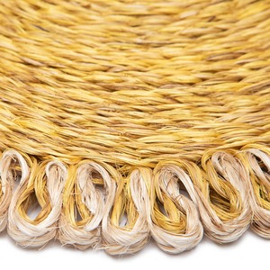Ensemble de 4 sets de table réversibles en jute vintage, tressés en paille, style ferme, pour table à manger intérieure et extérieure - Product Image 2