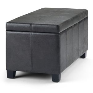 Dover Distressed Black Storage <b>Ottoman</b> Bench Elegant <b>Stools</b> & <b>Ottomans</b> - Product Image 6