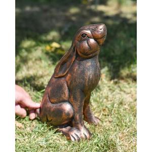 Weather Resistance Bronze Rabbit <b>Ornament</b> Ground Mount Decorative Hare Statue For Garden Supplies <b>Easter</b> Decoration - Product Image 2