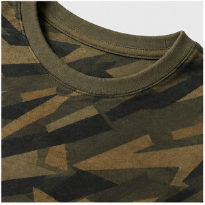 Camiseta de Manga Corta para Hombre con Estampado de Camuflaje en Bronce Oliva Personalizada, Cuello Redondo, MTS-CAMO-0026 - Product Image 6
