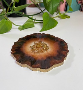 High Gloss Epoxy Resin Tea Coffee Coaster Set with <b>Stand</b> Resin Coaster Set Custom Shape Round Square Heat Resistant <b>Drink</b> Coast - Product Image 6