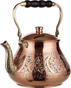 Traditional Copper Kitchen Kettle With Elegant Finish For Hot Beverage Preparation And Beautiful Countertop Display - Product Image 6