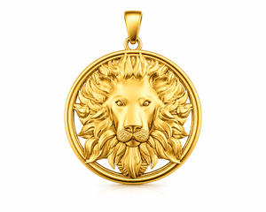 Lion Head 925 Sterling Silver Handmade 18k Gold Plated Animal Pendant For Unisex Jewelry Birthday Gift For Her - Product Image 6