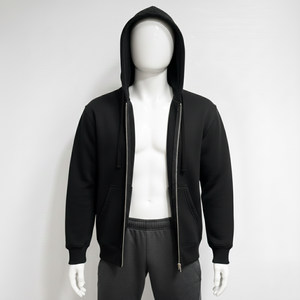 Sudadera con capucha completa para hombre, de algodón y forro polar, con cordón ajustable, suave, cálida, de manga larga, estilo casual urbano - Product Image 4