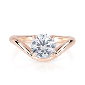 Anillo de Compromiso Solitario con Diamante Cultivado en Laboratorio de 1.30CT, Corte Brillante Redondo, Oro Rosa de 14K, 4 Puntas, Joyería Fina Personalizada al por Mayor - Product Image 1