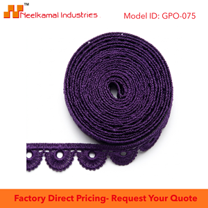 Encaje Guipur Floral Violeta de 10 mm, Ribete de Encaje GPO Personalizable, Suministro de Fábrica, Embalaje de 20 Metros para Lazos para el Cabello, Ropa Infantil, Envoltura de Regalos - Product Image 6