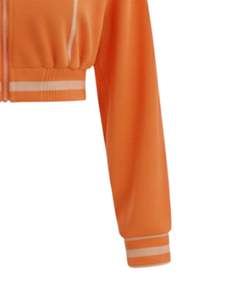 Chaqueta corta de forro polar personalizada para mujer, con cremallera, ligera, deportiva, informal, sudadera cálida para invierno, chaqueta corta con logotipo personalizado, proveedor OEM - Product Image 6