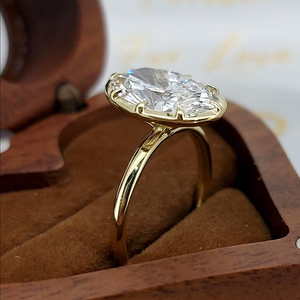 Women's Custom Oval Cut IGI Certified 3.5 Carat Diamond Engagement Wedding <b>Gift</b> Ring 18K Solid Gold Rhodium Plated Lab Grown - Product Image 2