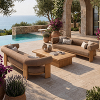 Canapé en bois massif de teck, design élégant, entretien facile, assise profonde, luxe moderne, robuste, fournisseur OEM ODM Foshan