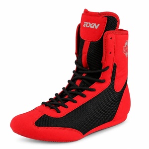 RXN Core Boxing <b>Shoes</b>-Rubber Material Breathable Design <b>Red</b>-Black - Product Image 4