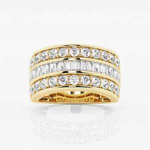 Diamond Eternity Band Ring Round Brilliant Cut Baguette Pave Setting Luxury Fine Jewelry Unisex Wedding Ring - Product Image 4
