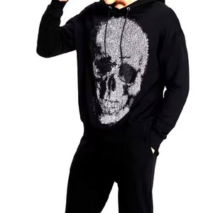 Sweat à capuche oversize en chenille brodée 400 g/m² avec rivets étoile, 100 % coton, logo personnalisé OEM, MOQ 50 pièces - Product Image 4