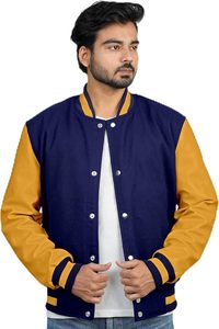 <b>Mens</b> Modern Oversized <b>Varsity</b> <b>Bomber</b> <b>Jacket</b> With Custom Logo Embroidery For Casual Streetwear - Product Image 4