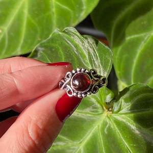 Handmade Sterling Silver Blood Red <b>Garnet</b> Ring Cherry Red Stone Unisex Boho Hippie Jewelry Gift Wholesale - Product Image 2