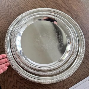 Plato de Servir Clásico de Metal Pulido, Forma Irregular, Diseño Sólido, Apto para Lavavajillas, para Fiestas - Product Image 5
