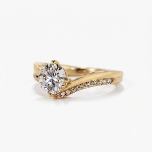 E VS1 Clarity 1.12CT Round <b>Diamond</b> Engagement <b>Ring</b> Lab Grown <b>Diamond</b> <b>Ring</b> Unique <b>Diamond</b> <b>Ring</b> Double Row Band <b>Ring</b> Promise <b>Ring</b> - Product Image 5