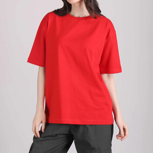 เสื้อยืดโอเวอร์ไซส์ผู้หญิงไซส์ใหญ่ MOQ ต่ำ ผ้าเจอร์ซีย์ 100% ผ้าฝ้าย ระบายอากาศดี เหมาะสำหรับฤดูร้อน สไตล์ลำลอง สีพื้น รับสกรีนโลโก้ คุณภาพสูง - Product Image 1