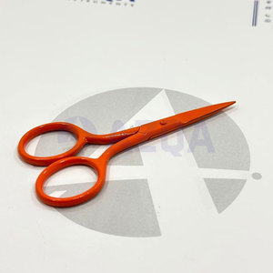Ciseaux à broder en acier inoxydable de haute qualité, revêtement orange, lames dentelées pour la coupe de fil et l'artisanat - Product Image 3