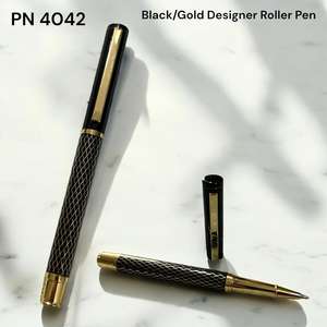 Stylo Roller Noir et Or de Luxe Personnalisable avec Logo, Nouveau Design, Haute Qualité, Métal Professionnel avec Pointe en Acier Inoxydable – Vente en Gros - Product Image 1