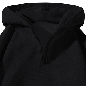 Quarter <b>Zip</b> <b>Hooded</b> Sweatshirt Custom Embroidered Hoodie Premium Cotton Fleece OEM ODM Bulk Clothing Manufacturer Custom Hoodies - Product Image 5