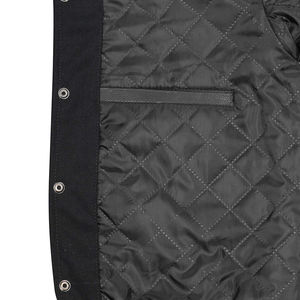 Wholesale Custom Men Varsity Letterman Jacket Wool Body Genuine <b>Leather</b> Sleeves Retro Bomber Baseball <b>Coat</b> Streetwear Outwear - Product Image 5