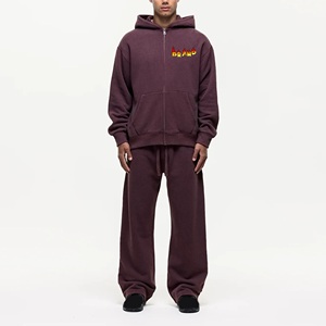 Ensemble de survêtement pour homme, sport d'hiver, écologique, respirant, élégant, à capuche, fermeture éclair intégrale, 100% coton, pour l'extérieur - Product Image 1