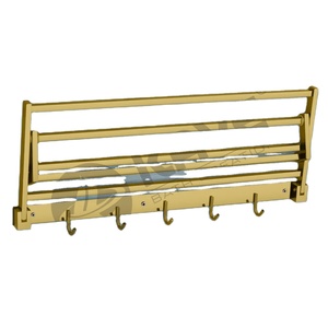 Porte-serviettes mural en acier inoxydable de 24 pouces, finition dorée, porte-serviettes de salle de bain, durable, antirouille, design élégant et moderne - Product Image 1