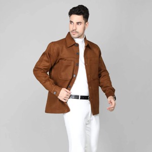 Autumn Men Long Sleeve Cargo Casual Slim Fit Fashion <b>Epaulet</b> Double Zipper Pocket Mens Dress <b>Shirt</b> - Product Image 3