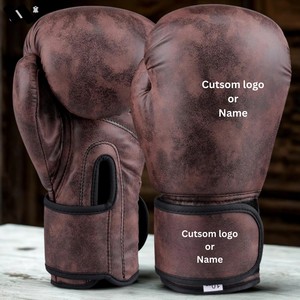 Gants de boxe professionnels en cuir de vachette avec logo personnalisé pour MMA, sacs de frappe et gants de Muay Thai - Équipement d'arts martiaux - Product Image 2