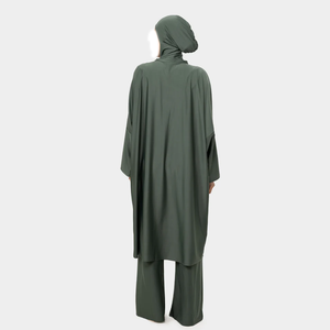 Traje de Baño Islámico Personalizable, Modesto, con Corte Alto en la Parte Delantera, Manga Larga, Cobertura Completa, Poliéster/Nailon, Conjunto de 2 Piezas, Ropa de Playa para Mujer - Product Image 2