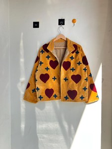 Abrigo de Invierno de Lujo para Mujer, Estilo Boho Chic, Artístico, con Bordado de Corazón y Cruz, Chaqueta de Terciopelo Bordada - Product Image 2