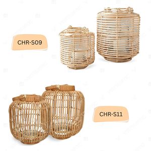 Vietrustic Stylish Woven Lantern Light <b>Hurricane</b> <b>Candle</b> Holder Bamboo Rattan Lantern Hanging <b>Candle</b> Holders - Product Image 5