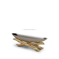Luxe métal déco laisser nouveau Style usage domestique forme ovale service décoratif majordome plateau poignée en laiton parfait Art objet nature morte