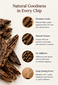 Bâtonnets d'encens en copeaux d'agarwood 100% naturels de qualité supérieure, riches en résine, aromatiques, pour l'aromathérapie au parfum bois de santal, Bakhoor de haute qualité - Product Image 3