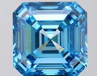 Diamant synthétique de laboratoire Lilaba Enterprise Fancy Vivid Blue 1,00 carat taille Asscher, clarté VVS2, CVD HPHT, certifié IGI