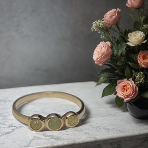 แหวนทอง14K ทำด้วยมือประดับเพชรแถวธรรมชาติที่ดีที่สุด - Product Image 3