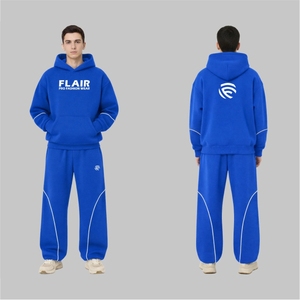 ชุดวอร์มโอเวอร์ไซส์สีพื้นสำหรับผู้ชาย – ชุดเสื้อฮู้ดและกางเกงจ็อกเกอร์ผ้าฟลีซเทคโนโลยีมินิมอล - Product Image 4