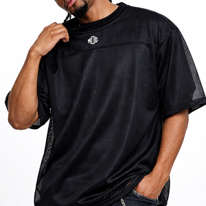 เสื้อฟุตบอลอเมริกันสีดำขนาดใหญ่พิเศษสั่งทำได้ ราคาโรงงาน สไตล์คลาสสิคย้อนยุค ผลิตจากโพลีเอสเตอร์ ระบายอากาศได้ดี เสื้อผู้ชายสำหรับเล่นฟุตบอล - Product Image 6