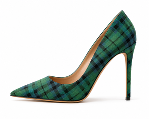 Chaussures à talons hauts écossaises pour femmes, style tartan, à bout pointu, talons aiguilles, pour mariage et soirée, vente en gros, OEM ODM - Product Image 3