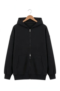 Sweat-shirt à capuche zippé pour homme en molleton bouclette 400 g/m², double fermeture éclair, coupe ample, streetwear hiver, OEM - Product Image 5