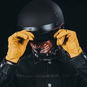 Guantes de Motociclista de Cuero de Cabra Genuino de Primera Calidad con Forro Interior Cálido y Acolchado de Espuma para Prevenir Lesiones - Product Image 4