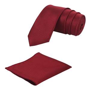 Corbata Benon Solid Maroon Self Squared Poliéster Corbata - Product Image 1