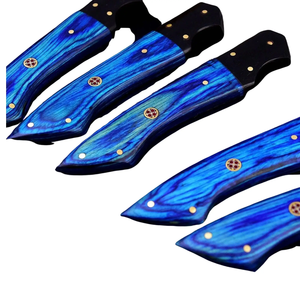 Damascus Steel <b>Knife</b> <b>Set</b> 5-Piece Wood Handle Handmade <b>Sharp</b> Chef <b>Knives</b> Ambidextrous Polished Blade 67 Layers - Product Image 2