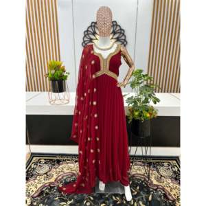 Robe de soirée Dupatta de créateur avec culotte - Product Image 6