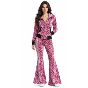 Ensemble de survêtement rose personnalisé à capuche pour femme, avec fermeture éclair sur le devant, manches longues, tenue décontractée d'automne, sweat-shirt et pantalon - Product Image 5